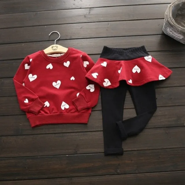 Toddler Girls Clothes kids Autumn Winter T-shirt Pants Christmas clothes Girls printed Outfits Sport Suit Children Clothing set