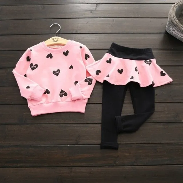 Toddler Girls Clothes kids Autumn Winter T-shirt Pants Christmas clothes Girls printed Outfits Sport Suit Children Clothing set