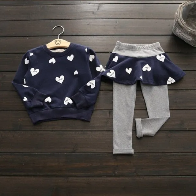 Toddler Girls Clothes kids Autumn Winter T-shirt Pants Christmas clothes Girls printed Outfits Sport Suit Children Clothing set
