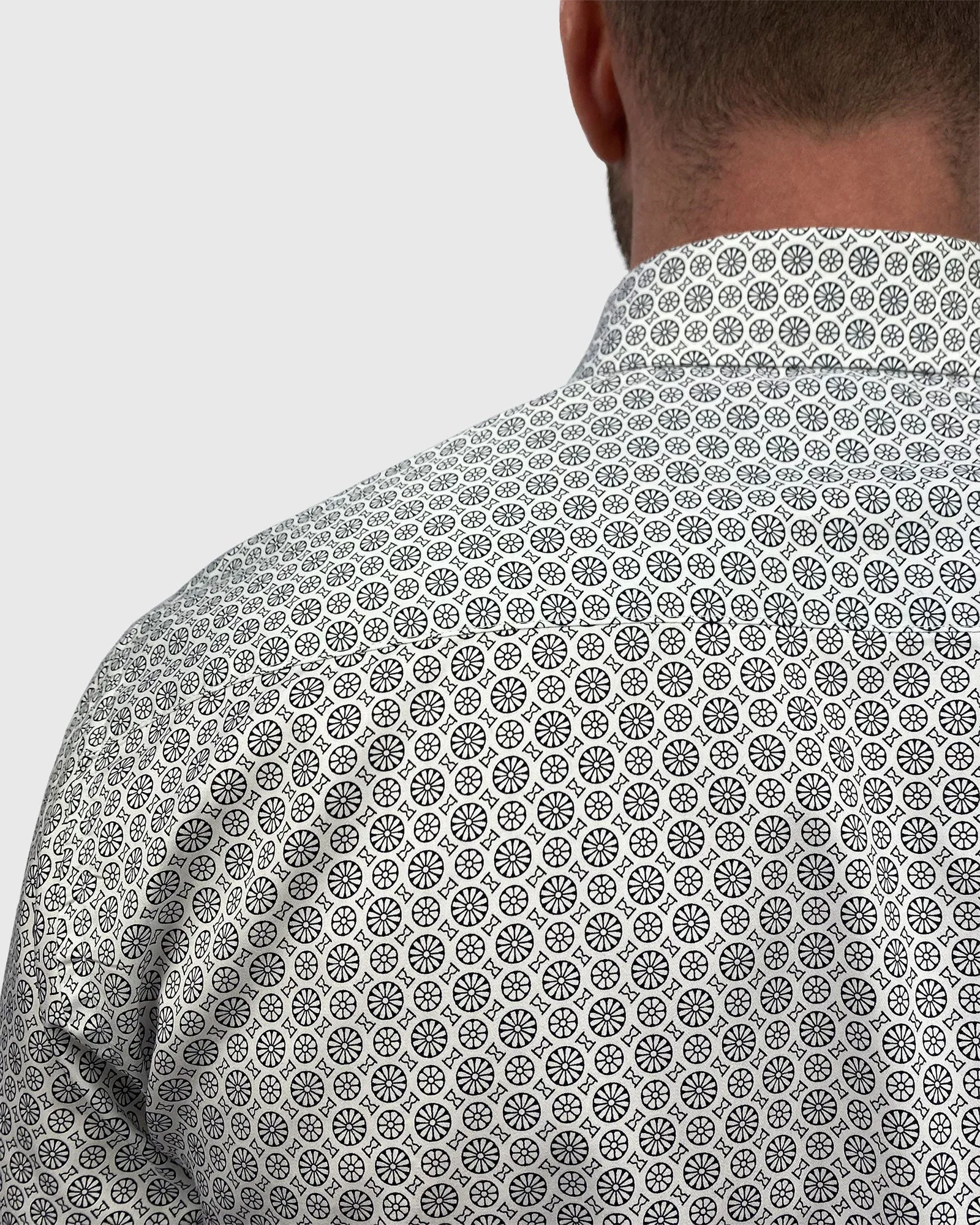 VINCENT & FRANKS S194S6720-0 DARK NAVY MEDALLION PRINT SLIM SC SHIRT