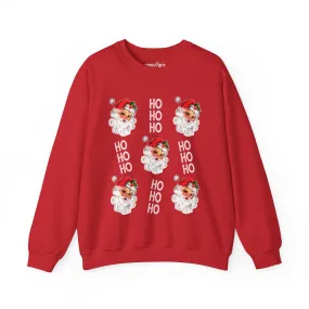 Women's Heavy Sweatshirt – "Ho Ho Ho Santa" Festive Christmas Graphic Sweatshirt