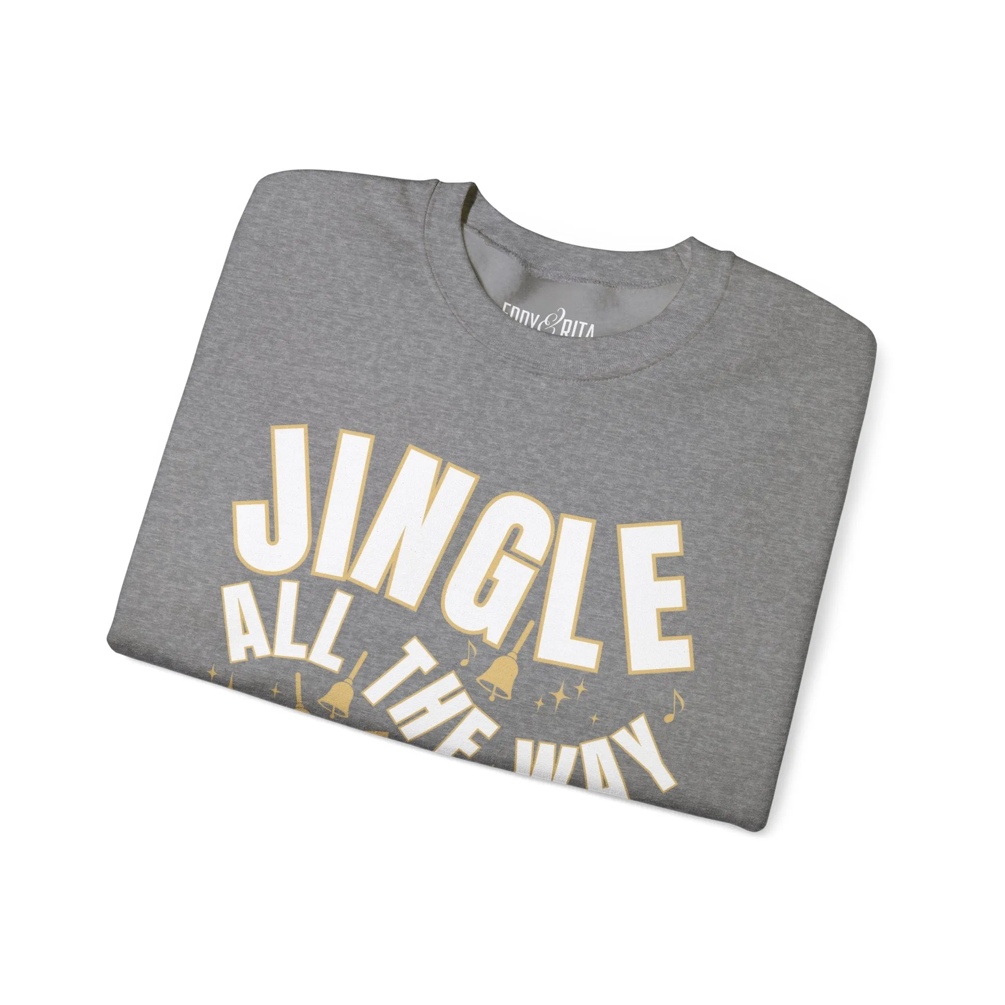Women's Heavy Sweatshirt – "Jingle All The Way" Festive Christmas Graphic Sweatshirt
