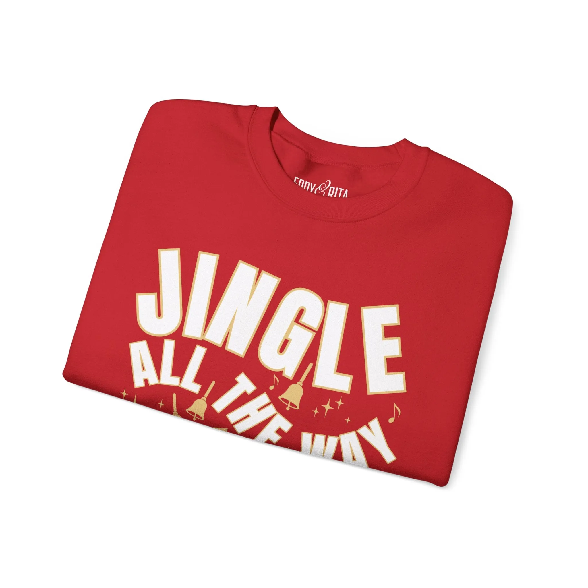 Women's Heavy Sweatshirt – "Jingle All The Way" Festive Christmas Graphic Sweatshirt