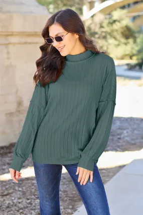 Women's Knit Top by Basic Bae - Ribbed Exposed Seam