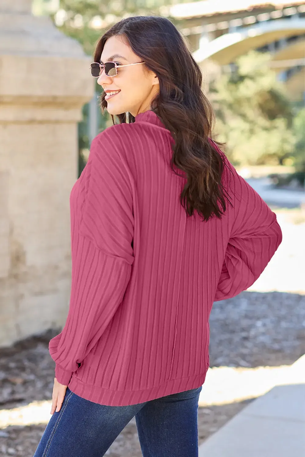 Women's Knit Top by Basic Bae - Ribbed Exposed Seam