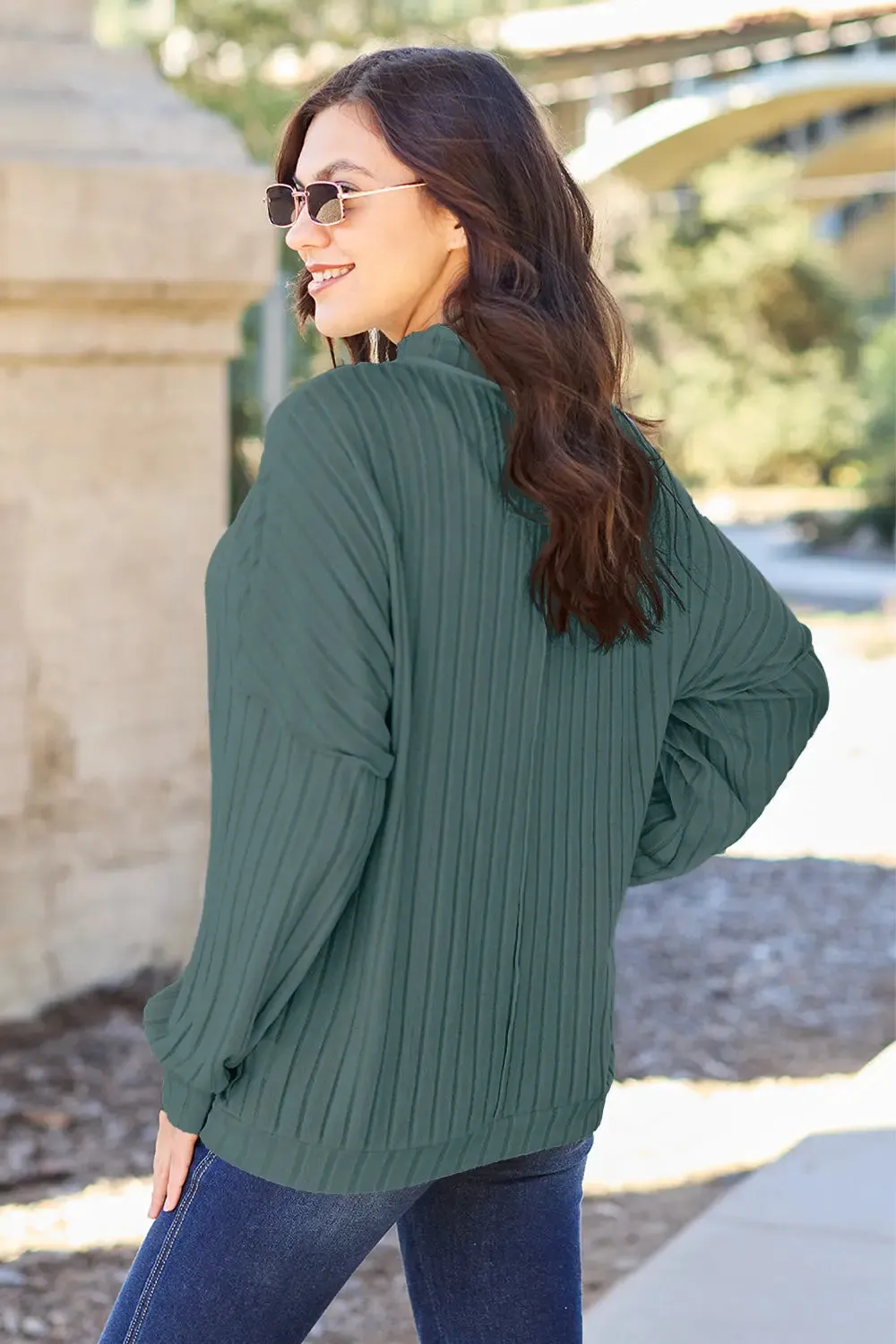 Women's Knit Top by Basic Bae - Ribbed Exposed Seam