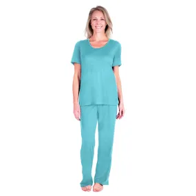 Women's Moisture Wicking Scoop Neck Drawstring Pant Pajama Set