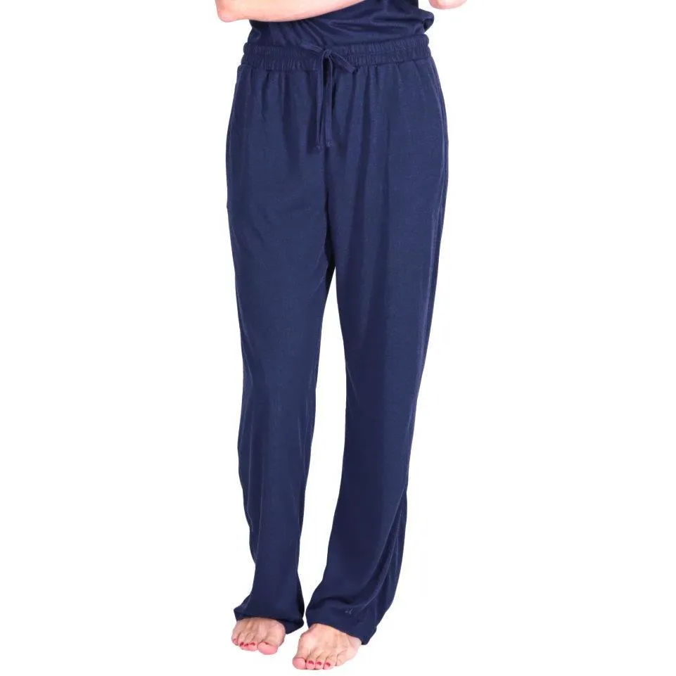Women's Moisture Wicking Scoop Neck Drawstring Pant Pajama Set