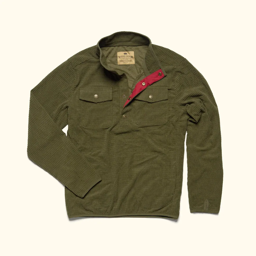 Yosemite Waffle Fleece Pullover | Moss Green